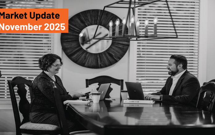 Bob and Cate talking with the title Market Update November 2025